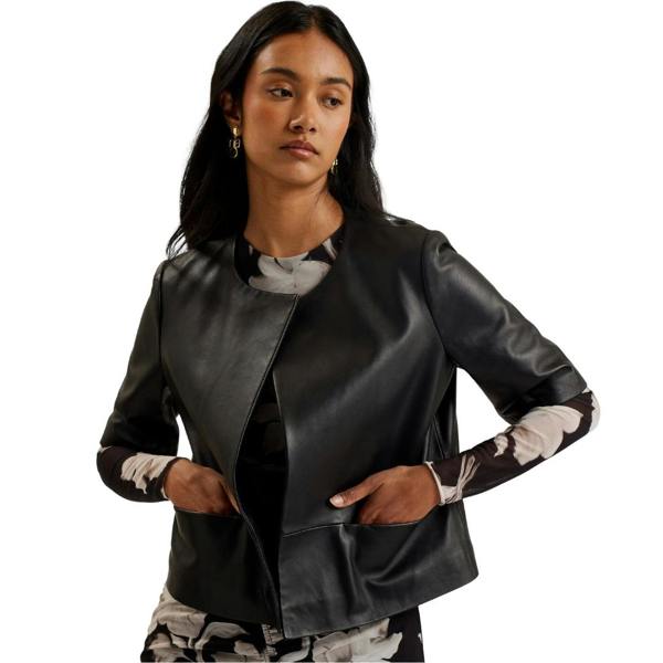Ted Baker WMO OBINO Short Sleeve Leather Open Fron 6