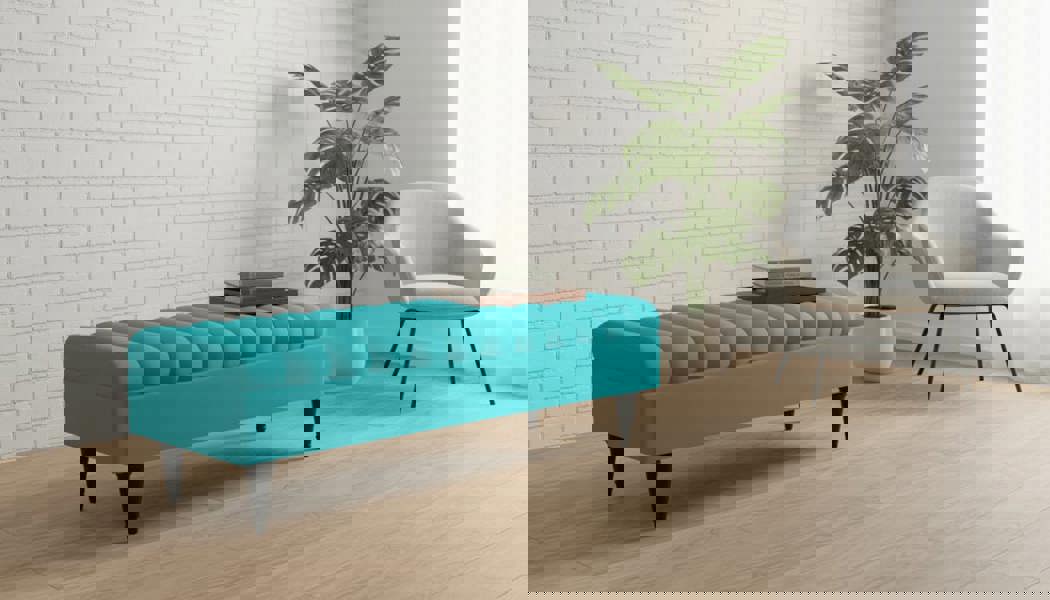 Romo Panel Storage Ottoman Bench Seat – Hidden Storage Coffee Table for Living Room UK (Aqua) - ISTOOLS