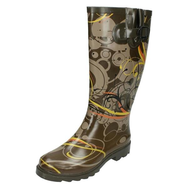 Spot On Ladies Spot On Swirls Design Wellington Boots