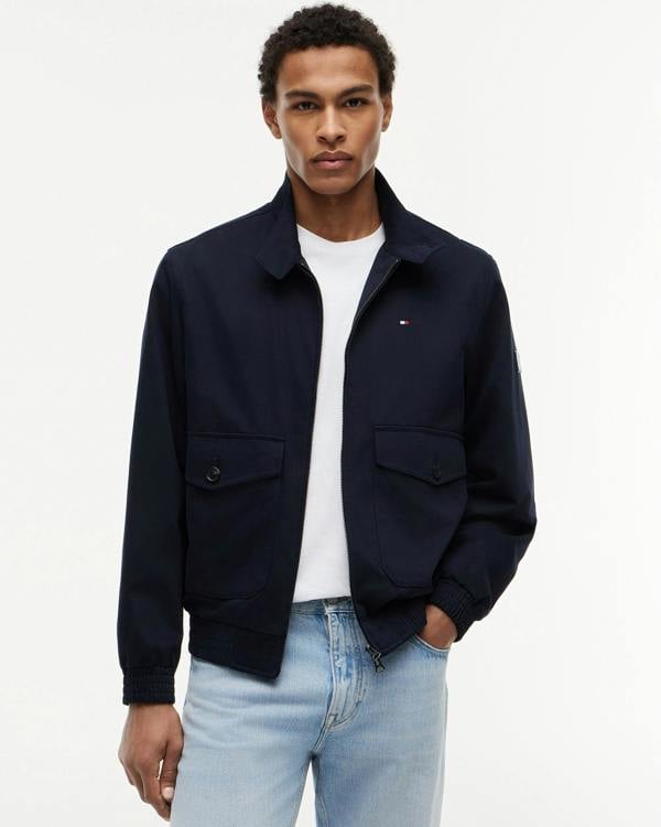 Tommy Hilfiger Cotton Mens Harrington Jacket - Desert Sky