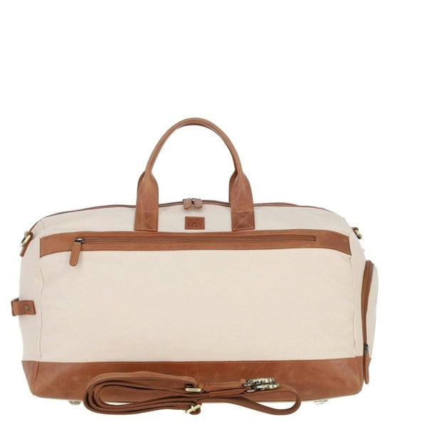 Exquisite Real Leather X Canvas Holdall: fen-757