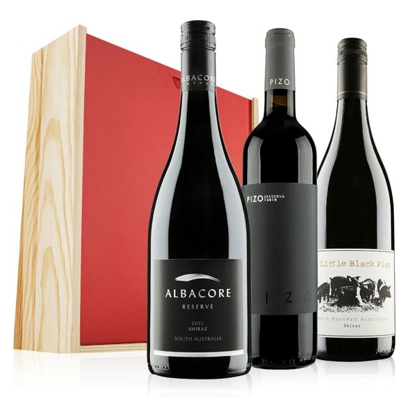 Virgin Wines - Red wine trio in wooden gift box