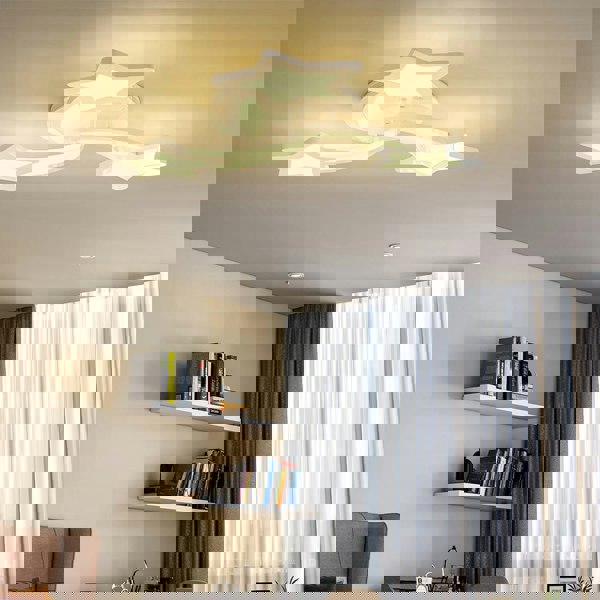 Modern LED Ceiling Light with Star Lampshades Ceiling Lights Living and Home W 60 x L 60 x H 6.5 cm Dimmable (Warm Glow) 