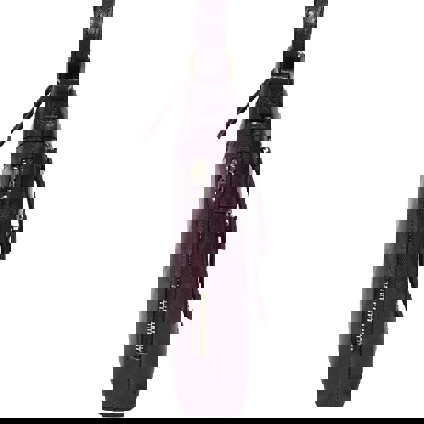 Assots London 'CORI' Plum Waxy VT Vintage Real Leather Crossbody Bag