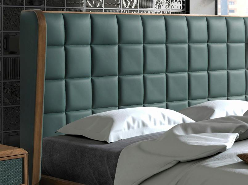 Angel Cerdá Dark green leatherette bed 7148