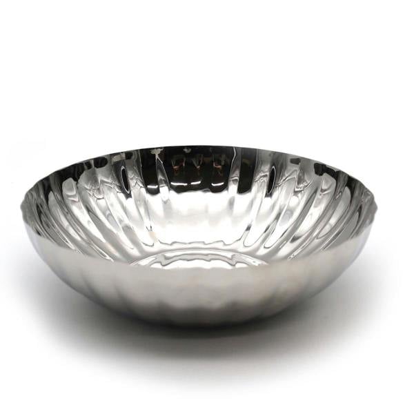 Culinary Concepts Large Stainless Steel Scalloped Edge Bowl