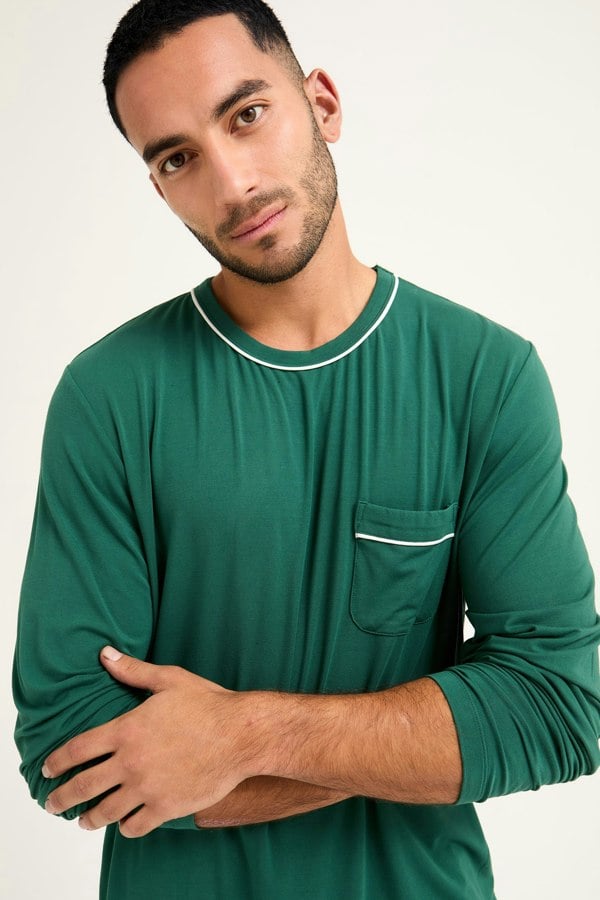 Mister You Bamboo Pyjama Set in Green - Pajamas