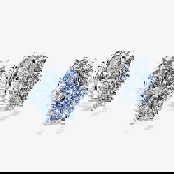 Swarovski Magic Rhodium Plated Blue Zirconia Snowflake Stud Earrings 5734242