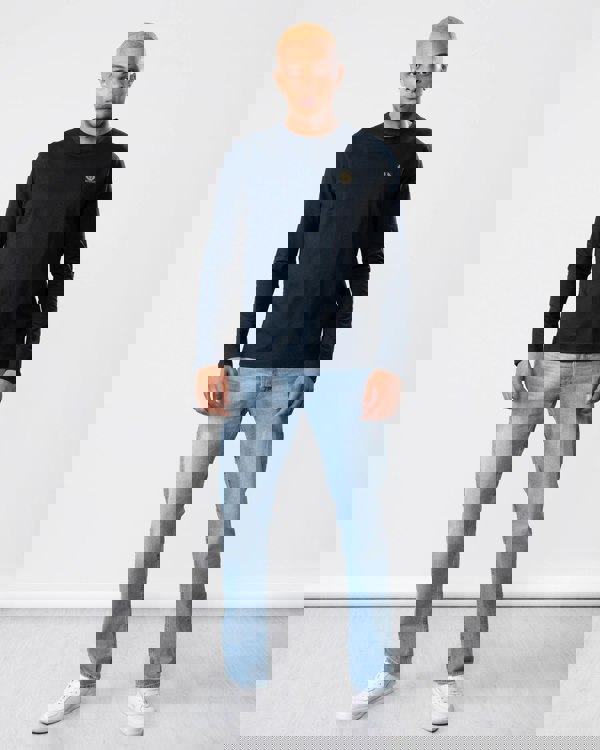 Belstaff Long Sleeved Logo Patch T-Shirt - Dark Ink