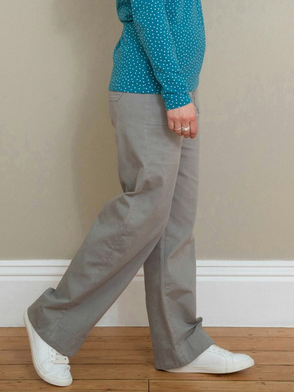Kite Organic Evershot Wide Leg Twill Trousers Grey