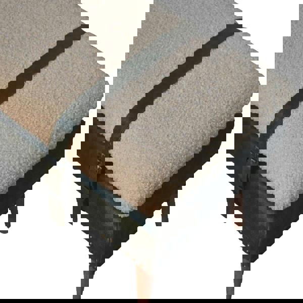 Artisan Furniture Bouclé Buffalo Hide Olive Green Leather Bench