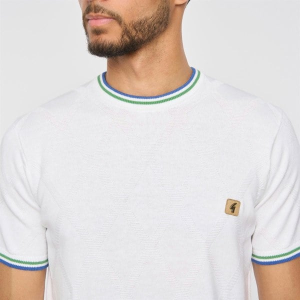 Gabicci V54GM16 Mens Santino Short Sleeve Knitted Crew Neck Gabicci Vintage - WHITE