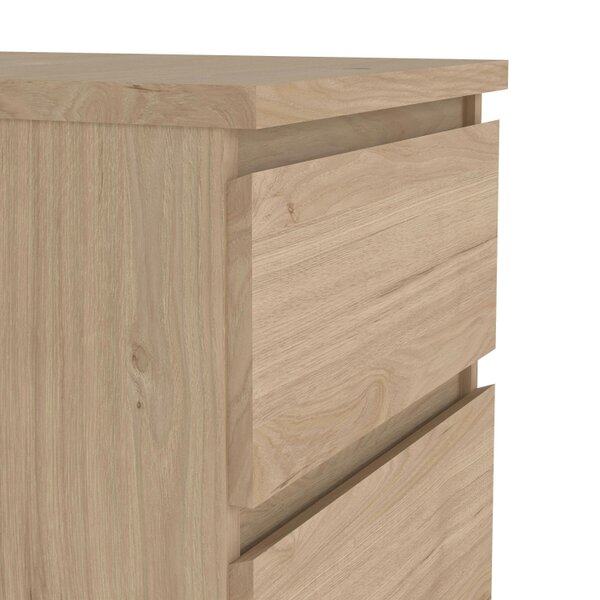 Wyld Haus Budapest Natural Oak Effect Wood Narrow Chest 5 Drawers