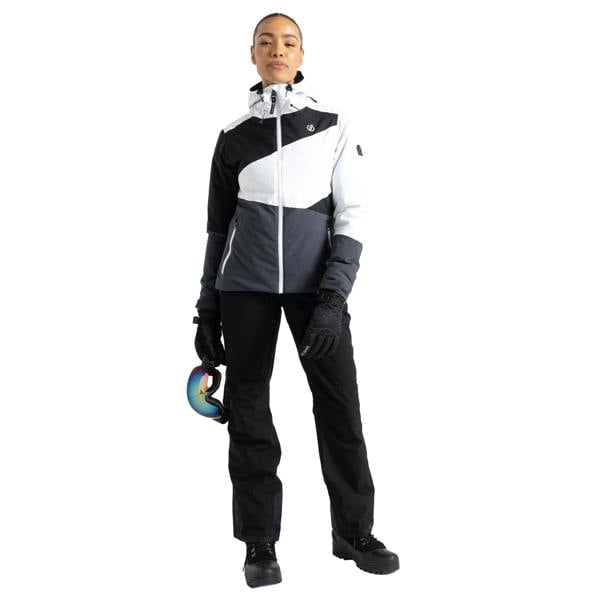 Dare 2B Womens/Ladies Ice Colour Block Ski Jacket - White/Ebony Grey - 
