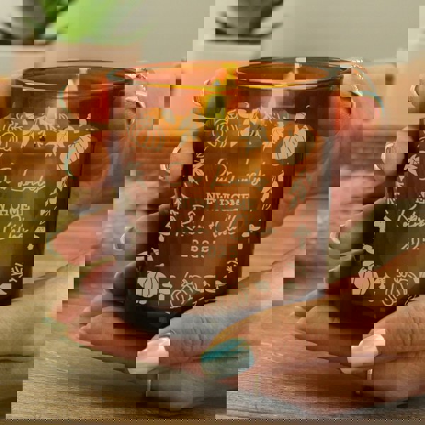 Personalised Memento Company Personalised Pumpkins Amber Glass Candle