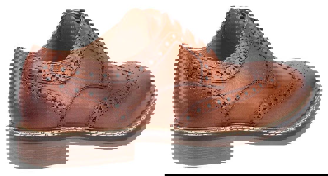 Hush Puppies Bryson Mens Wing Tip Brogue Smart Leather Lace Up Shoes