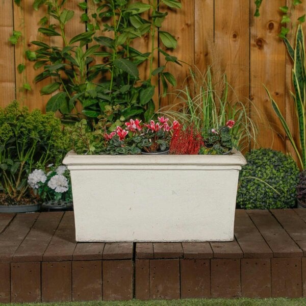 PDA Minimalist Stone Cast White Planter