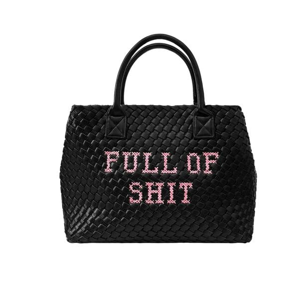Lilly Loves Vegan Pink FULL OF SHIT woven Handbag