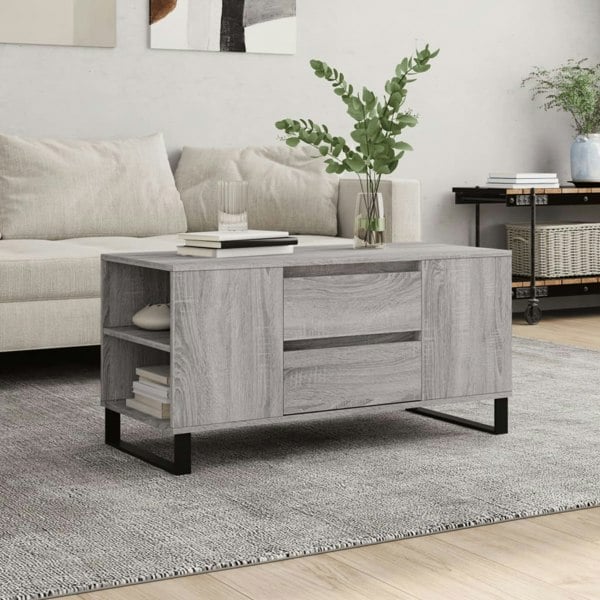 Berkfield Coffee Table Grey Sonoma 102x44.5x50 cm Engineered Wood