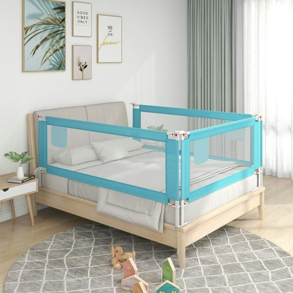 Berkfield Toddler Safety Bed Rail Blue 100x25 cm Fabric