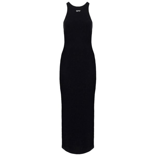 Off-White Basic Ribbed Black Dress S