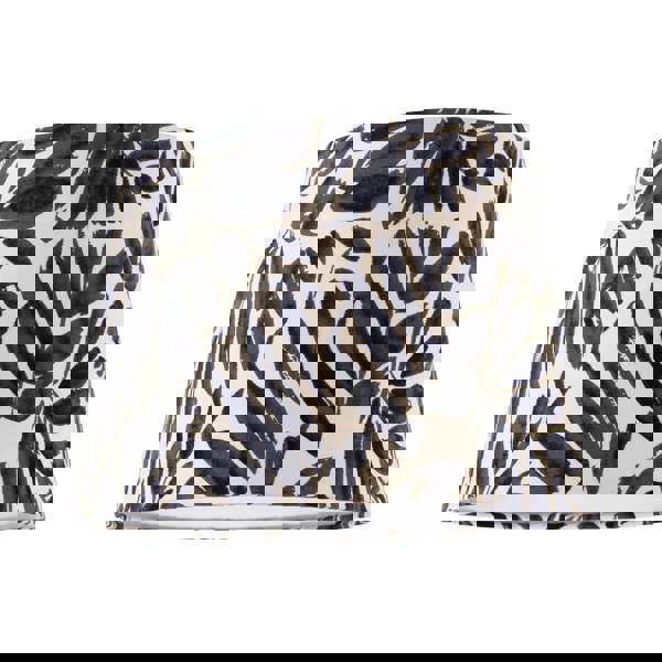 Midnight Blue Palm Leaf Themed 25cm Drum Lampshade with Fabric Lining Image 1