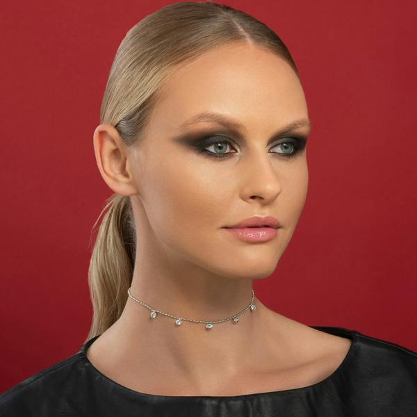 Beaded Choker Necklace for Women with Round Stones - namana.london
