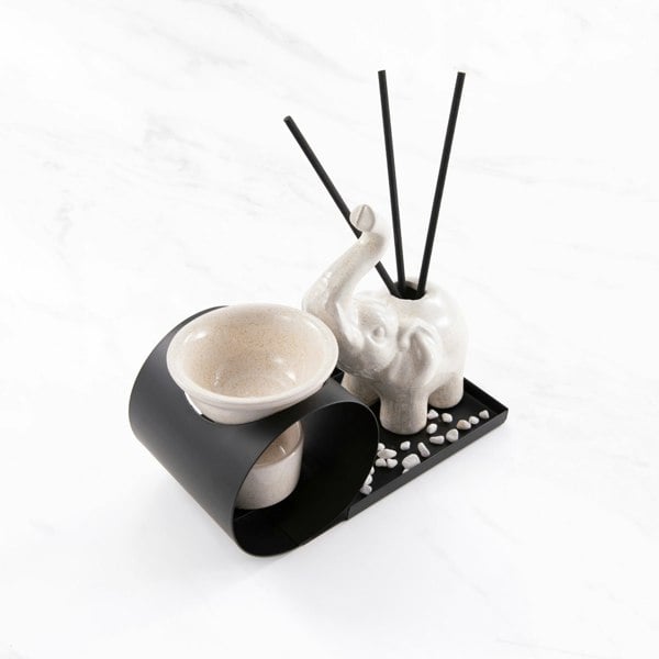 Myga Elephant Aroma Diffuser and Incense Holder Set