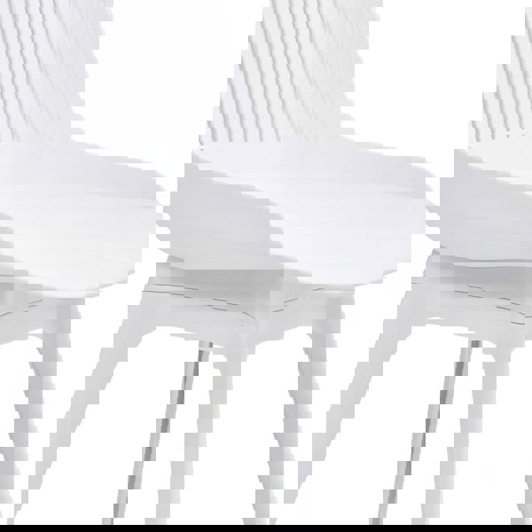 Classic White Plastic Chair, Set of Four, Durable and Lightweight Living and Home