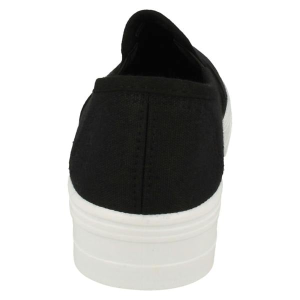 Spot On Ladies Spot On Platform Canvas Pumps F80522