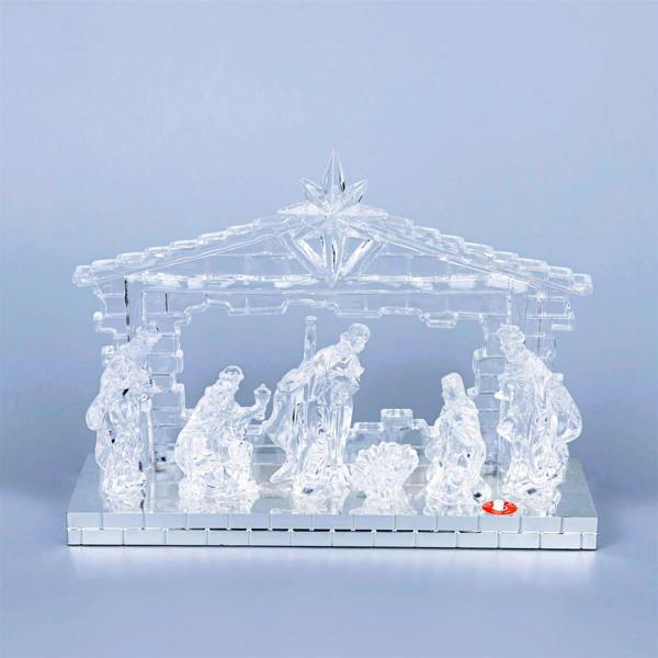 5cm Acrylic Light Up Nativity Scene with LED Auto Changing Lights and Festive Carol Music image 6