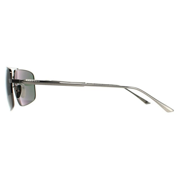 Chopard Sunglasses SCHF21M 568P Total Shiny Gunmetal Grey Green Polarised