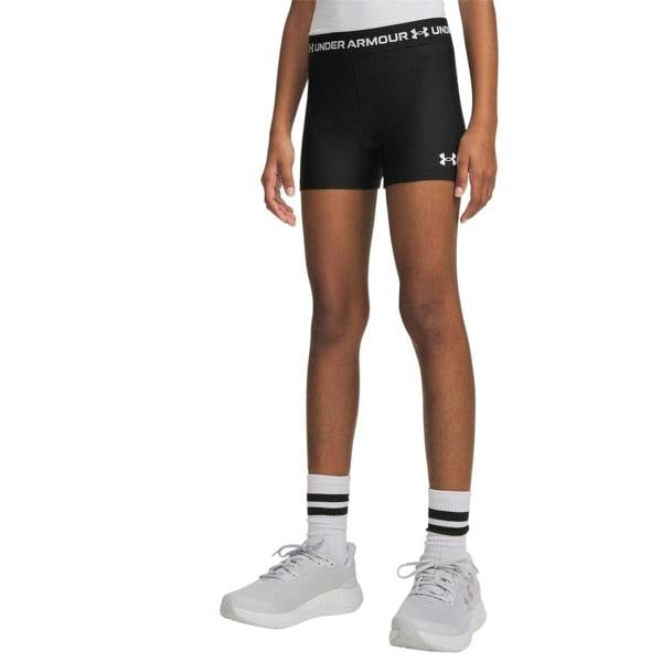 Under Armour Girls HeatGear Workout Compression Shorts - Black/White - 