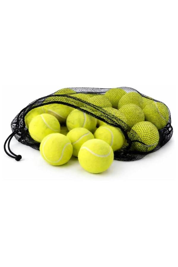 Dyzi Pressureless Tennis Training Balls 12 Pack with Carry Bag Light Green