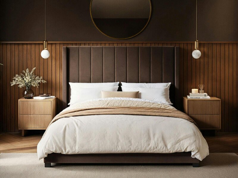 Flair Tiggy Ottoman Bed with Winged Headboard Chocolate Velvet