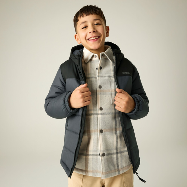 Regatta Kids Lofthouse Padded Jacket - Black/Seal Grey