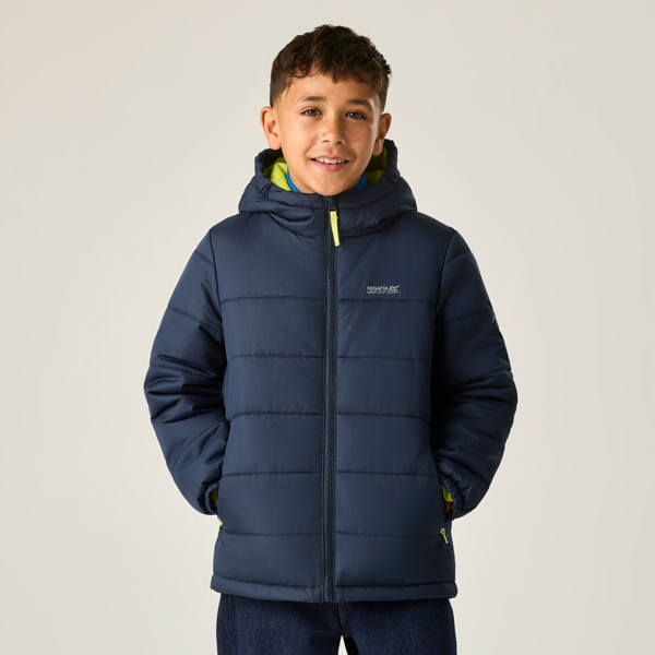 Regatta Kids Lofthouse Plain Padded Jacket - Navy/Wild Lime