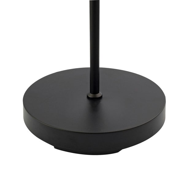 Traditional Classic Matte Black Floor Lamp with Pull Switch and Linen Shade Image 5