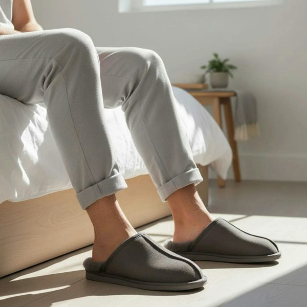 Infinity Leather Highland - Men's Genuine Sheepskin Suede Mule Slippers