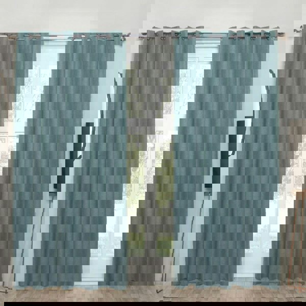 Sundour Cosmos Denim Eyelet Ready Made Eyelet Curtains