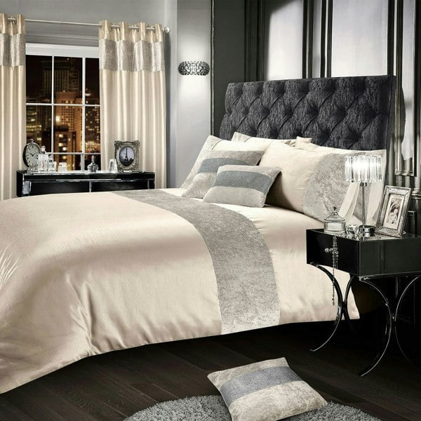 Intimates Crushed Velvet Panel Duvet Cover & Pillowcase Set