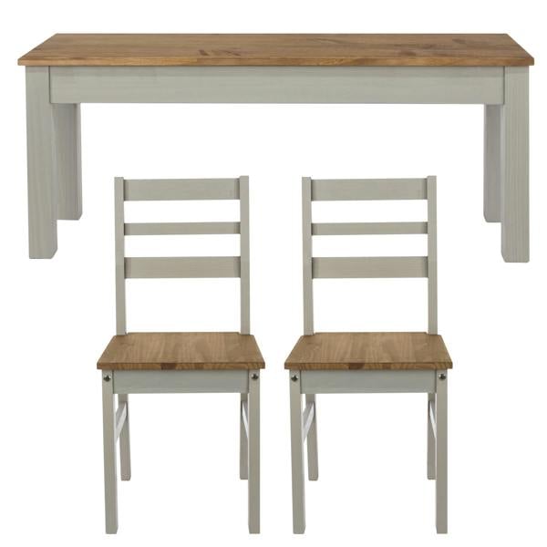 Core Products Linea 6-Piece Dining Set, Table, Bench & 4 Chairs