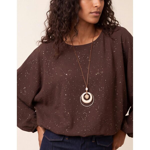 Blue Vanilla Splash Foil Printed Top