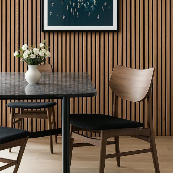 Panel Haus Oak Acoustic Slatted Wood Wall Panels- 240cm x 32cm (2 pack)