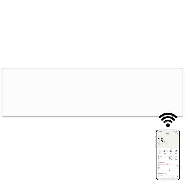 MYLEK Panel Space Heater White Low Level 1KW Eco, Smart and WiFi App Slimline Low Energy - Wall Mounted, Bathroom IPX4