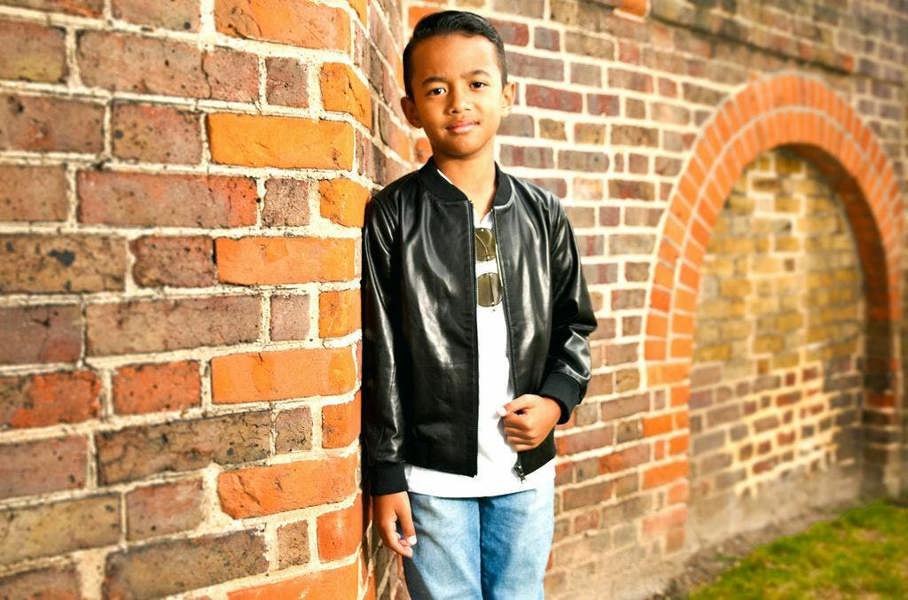 Infinity Leather Kids Unisex Varsity Black Baseball Leather Bomber Black Jacket (1-13Years)