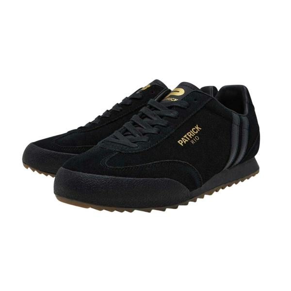 Patrick Mens Rio Suede Trainers - Black/Monochrome - 