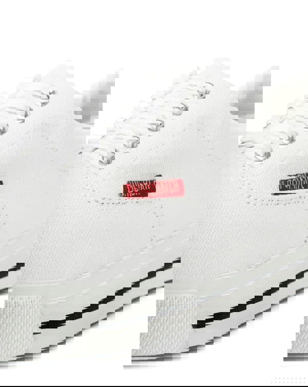 Crosshatch Skywalk Canvas Pumps White