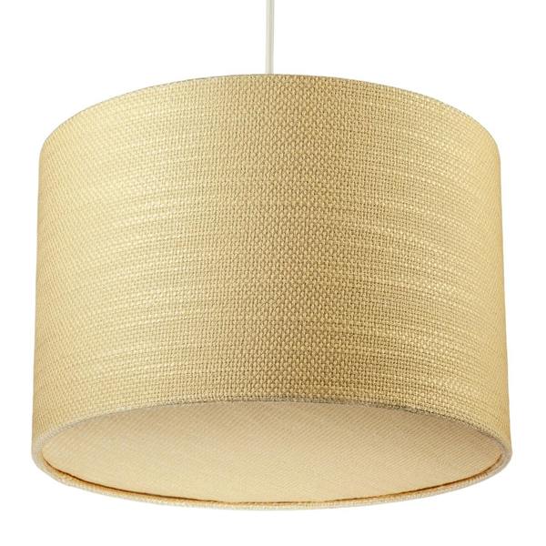 Sunlight Yellow Textured Linen Pendant Lighting Shade with Diffuser Image 4