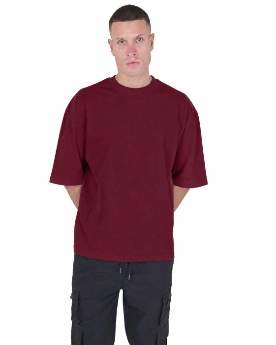 Elaina Fashion Heavyweight Oversized T-Shirt – Premium 100% Cotton - BURG